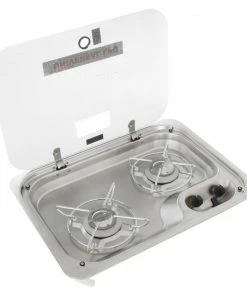 Promo 🤩 Dometic 2 Burner Piezo Ignition Gas Hob With Glass Lid ❤️ -Dometic best sale 13904 3 n 1