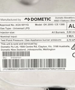 Promo 🤩 Dometic 2 Burner Piezo Ignition Gas Hob With Glass Lid ❤️ -Dometic best sale 13904 7 n 1