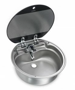 Discount 🌟 Dometic Sink Bowl With Glass Lid Fold Down Tap 420 X 440mm 🔔
